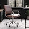 Martha Stewart Piper Upholstered Office Chair in Saddle Brown/Polished Nickel CH-220921-2-BR-MS - alternate 1
